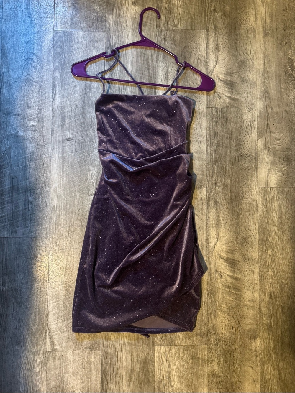 Windsor Sparkle Mini Dress in Deep Purple